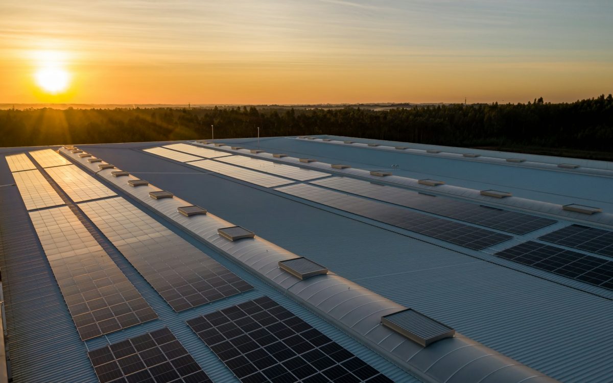 solar panels on roof